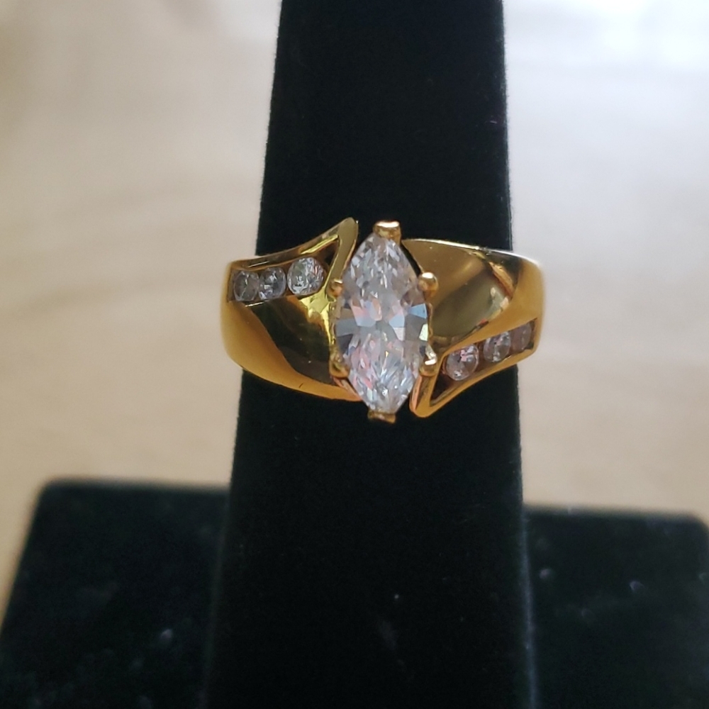 Lia Sophia Gold Plated Marquise CZ Ring